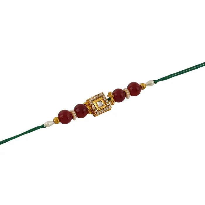Teejh Dvara Square Kundan and Beads Rakhi Teejh Necklaces Teejh Dvara Square Kundan and Beads Rakhi Teejh Necklaces