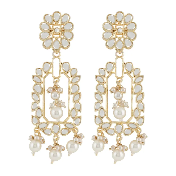 Teejh Earrings Teejh Enakshi Pearl and Polki Earring Teejh Earrings Teejh Enakshi Pearl and Polki Earring