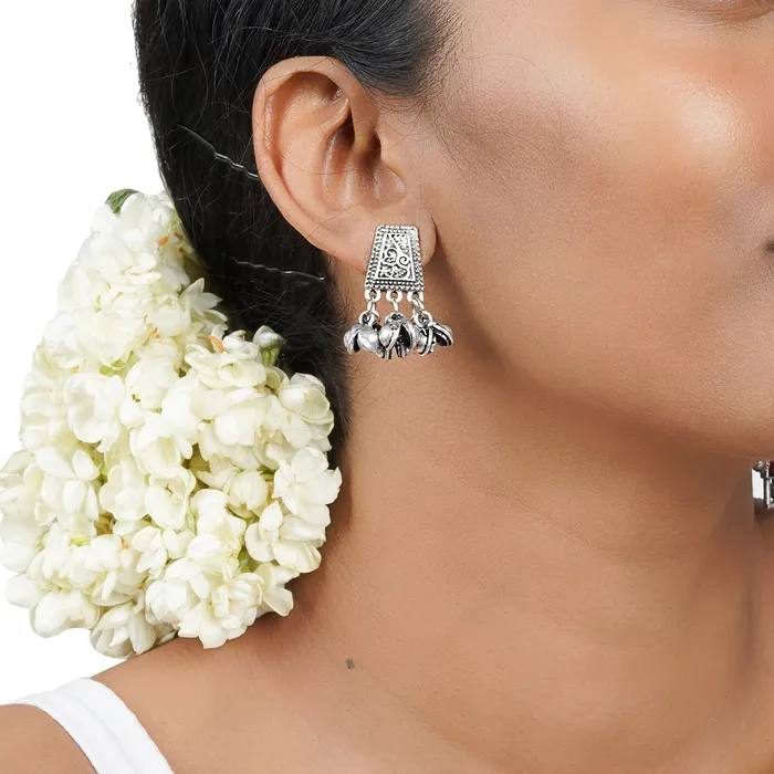 Teejh Kanish Silver Oxidized Ghungroo Earrings Teejh Earrings Teejh Kanish Silver Oxidized Ghungroo Earrings Teejh Earrings