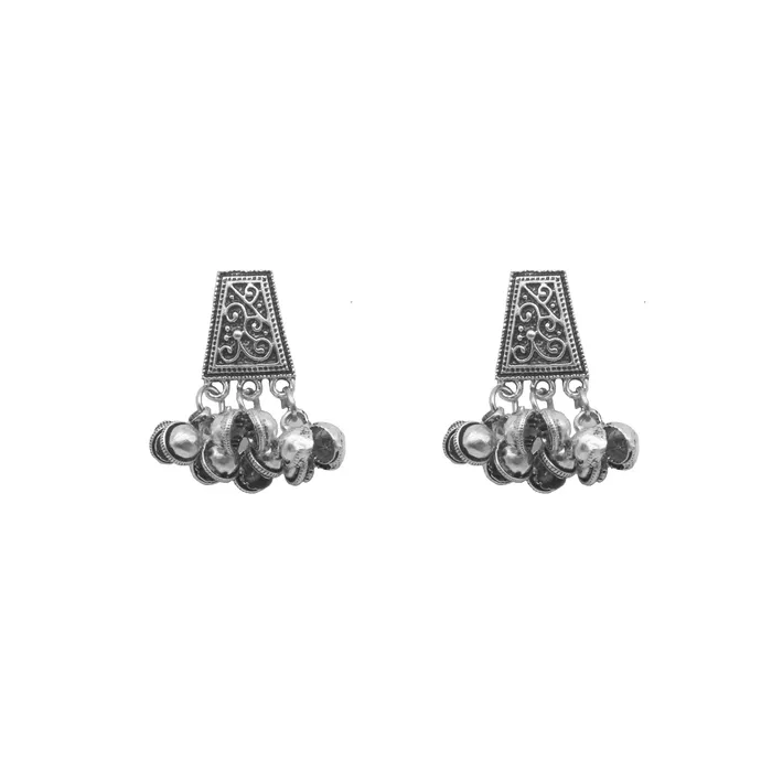 Teejh Kanish Silver Oxidized Ghungroo Earrings Teejh Earrings Teejh Kanish Silver Oxidized Ghungroo Earrings Teejh Earrings