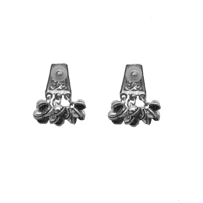 Teejh Kanish Silver Oxidized Ghungroo Earrings Teejh Earrings Teejh Kanish Silver Oxidized Ghungroo Earrings Teejh Earrings