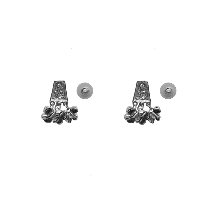 Teejh Kanish Silver Oxidized Ghungroo Earrings Teejh Earrings Teejh Kanish Silver Oxidized Ghungroo Earrings Teejh Earrings