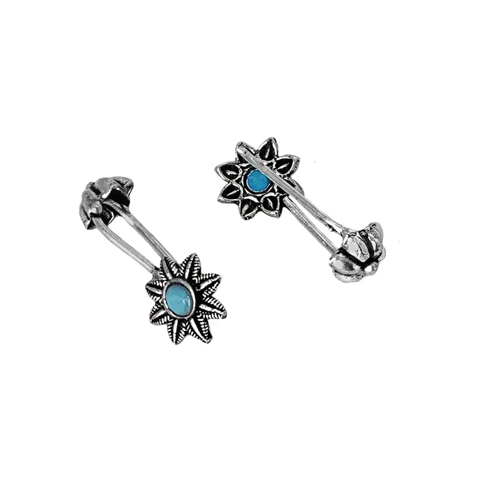 Teejh Krisha Blue Stone Clip On Bugadi Teejh Rings Teejh Krisha Blue Stone Clip On Bugadi Teejh Rings