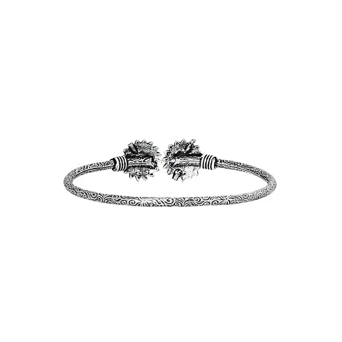 Teejh Manju Silver Oxidised Floral Bracelet Teejh Bracelets Teejh Manju Silver Oxidised Floral Bracelet Teejh Bracelets