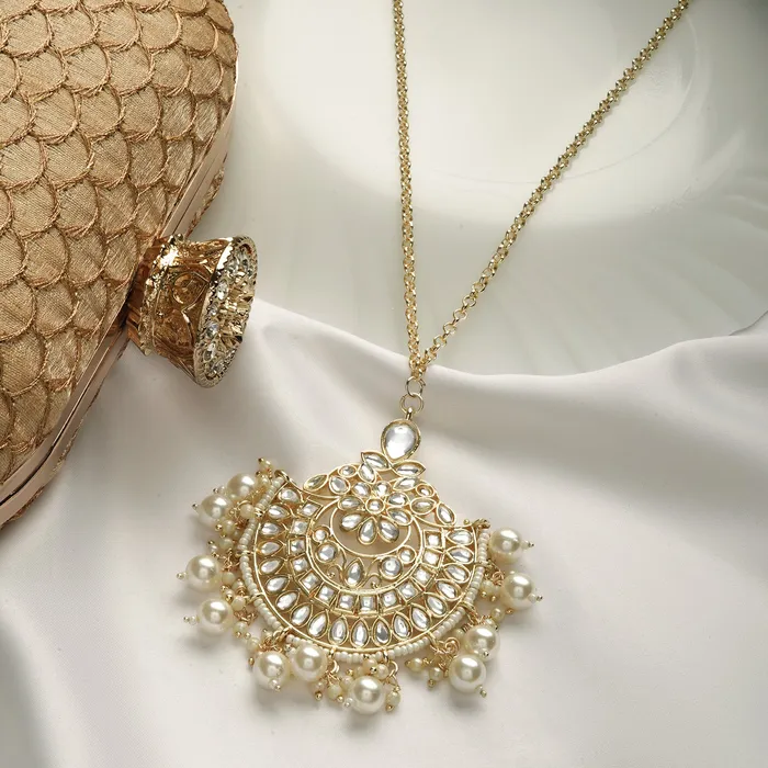 Teejh Necklaces Teejh Yutika Pearl and Polki Neckalce Teejh Necklaces Teejh Yutika Pearl and Polki Neckalce