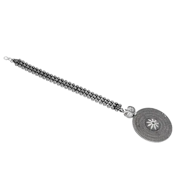 Teejh Rings Teejh Miraya Silver Oxidised Maang Tika Teejh Rings Teejh Miraya Silver Oxidised Maang Tika