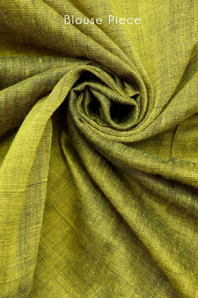Teejh Rings Teejh Parakeet Green and Blue Mulmul Cotton Saree