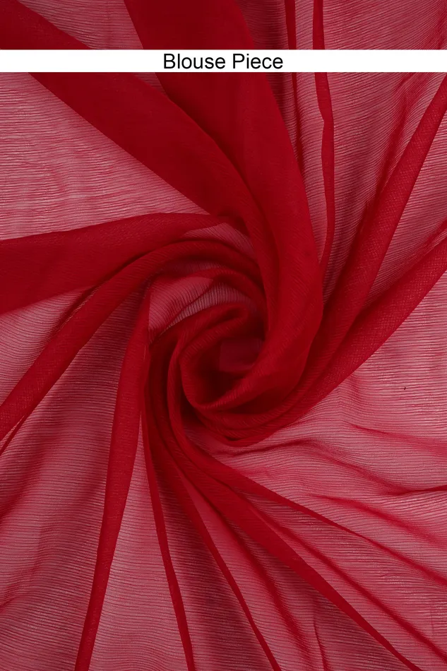 Teejh Sanah Pink Chiffon Ready to Drape Saree Teejh Earrings