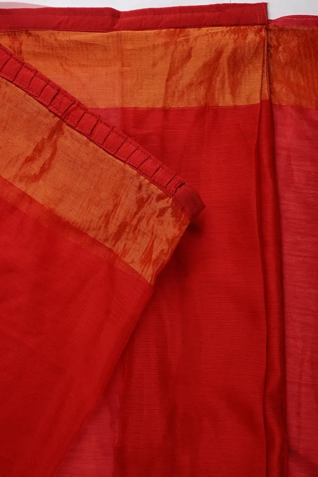Teejh Sanah Red Chiffon Ready to Drape Saree Teejh Earrings