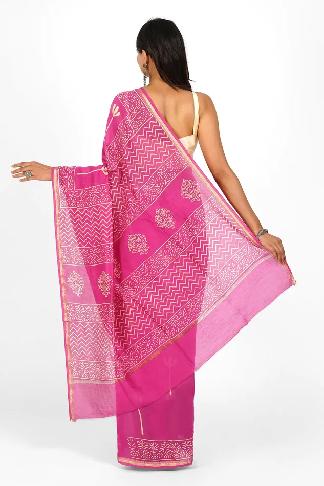 Teejh Sridevi Chanderi Saree Teejh Earrings