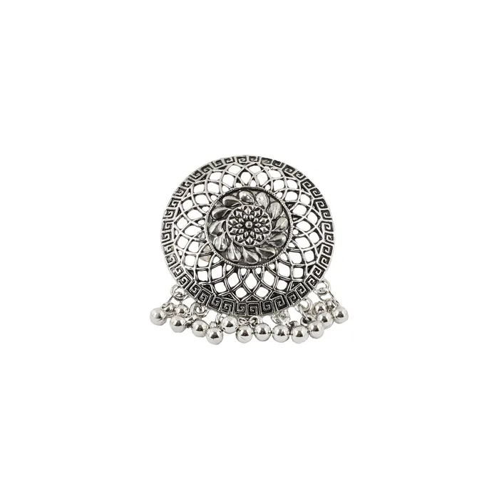 Teejh Tahera Silver Oxidised Ring Teejh Rings