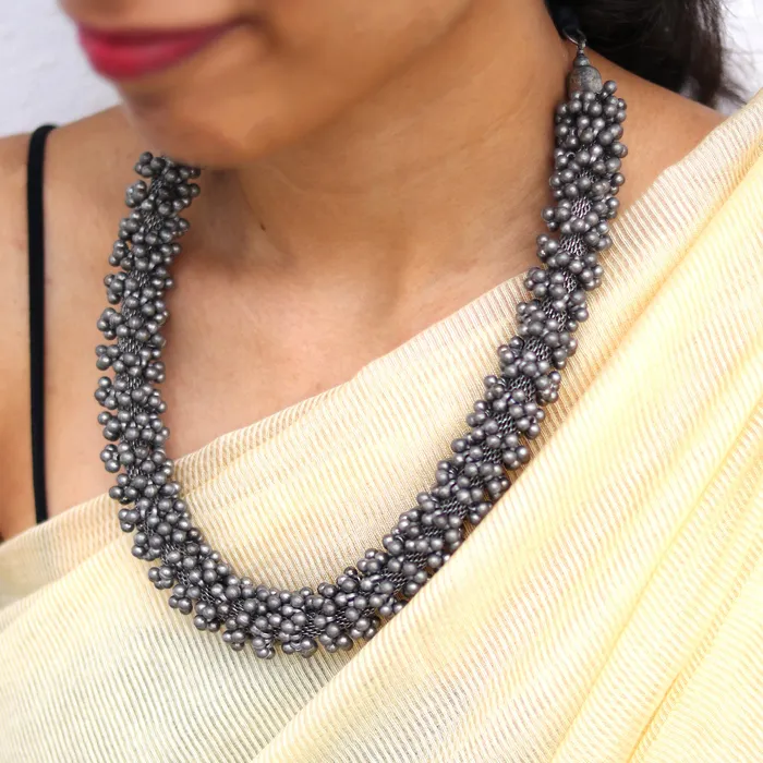 Teejh Teejh Alvie Ghungroo Silver Oxidised Necklace Necklaces Teejh Teejh Alvie Ghungroo Silver Oxidised Necklace Necklaces
