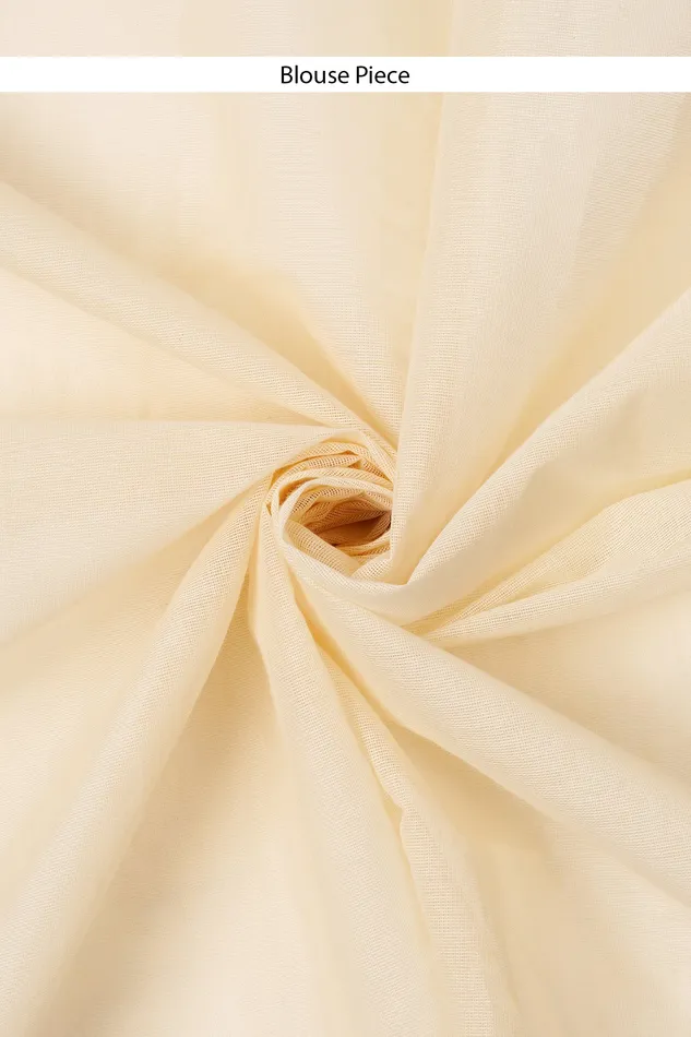 Teejh Teejh Kalyani White and Gold Kerala Cotton Kasavu Saree Rings