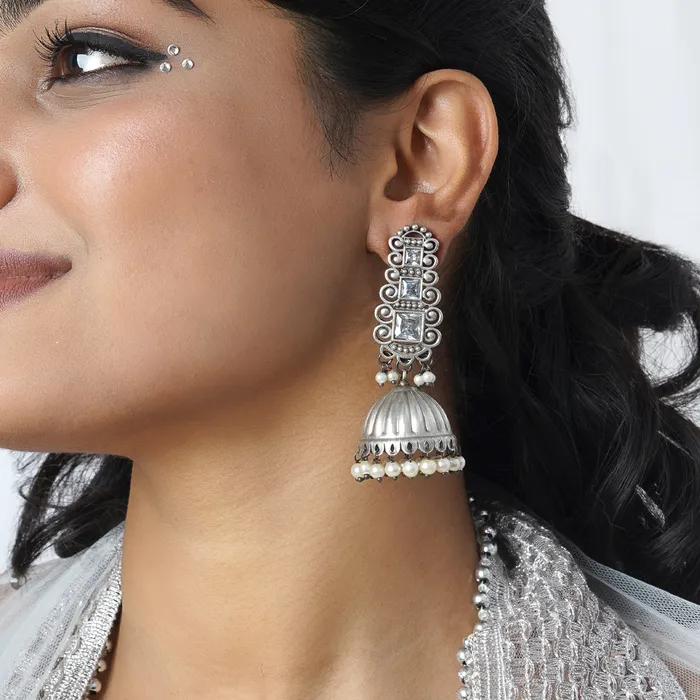 Teejh Vaanya Silver Oxidised Earring Teejh Earrings