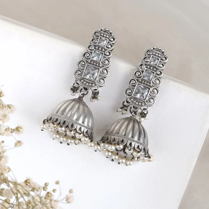 Teejh Vaanya Silver Oxidised Earring Teejh Earrings