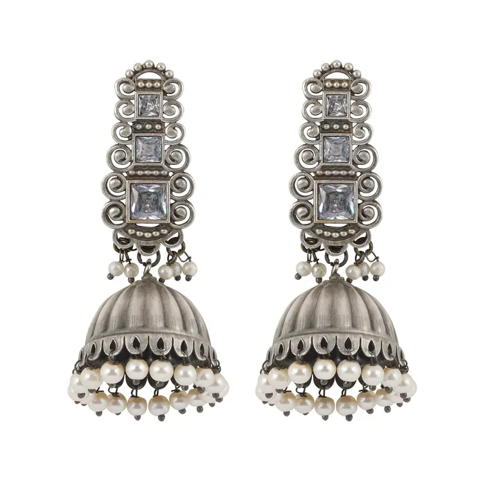 Teejh Vaanya Silver Oxidised Earring Teejh Earrings