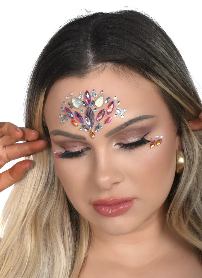 THE LUMI SHOP Earrings Iridescent Rhinestone Crystal Face Jewels