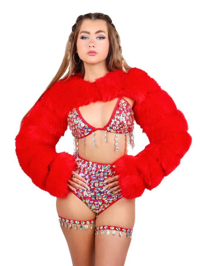 THE LUMI SHOP FULL OUTFIT Fuzzy Ruby 4 pcs Earrings