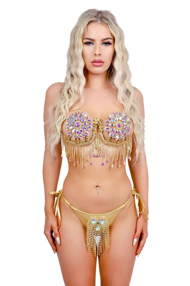 THE LUMI SHOP PreStyled Sets Gold Rhinestone Meadow Carnival Set