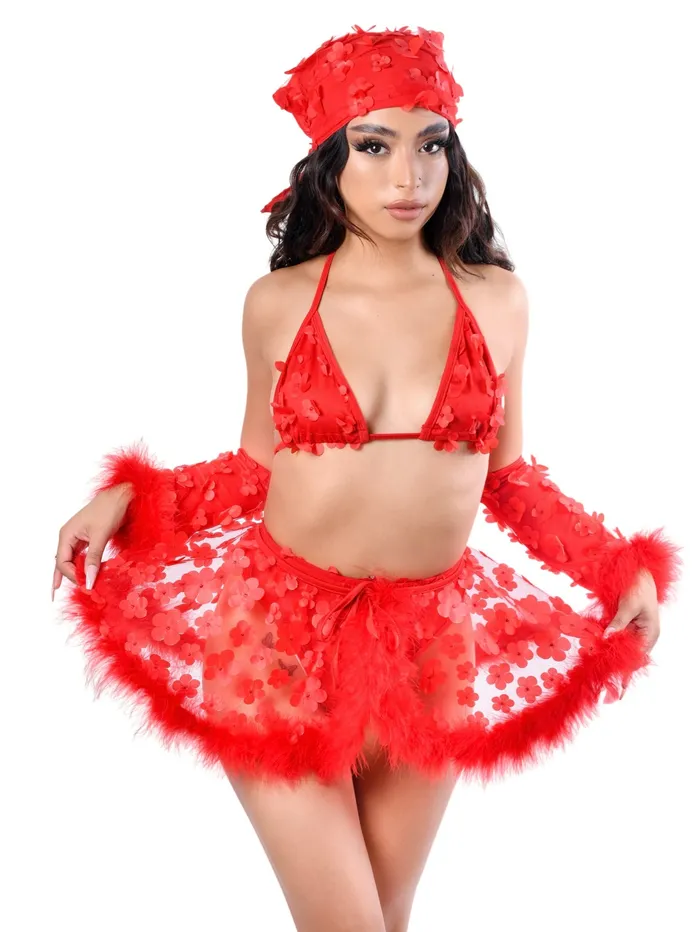 THE LUMI SHOP Rings FULL OUTFIT Cherry Blossom 3D Fuzzy Set 6pcs