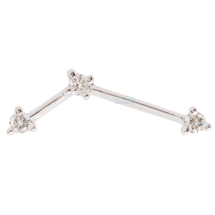 threadless Astera 3 End in Gold with Diamonds Modern Mood Earrings