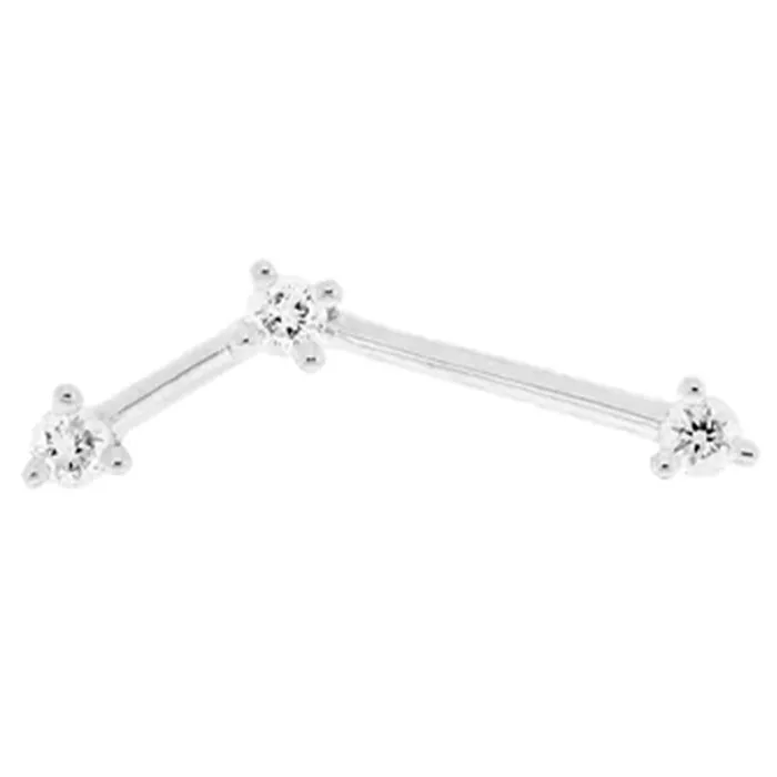 threadless Astera 3 End in Gold with Diamonds Modern Mood Earrings