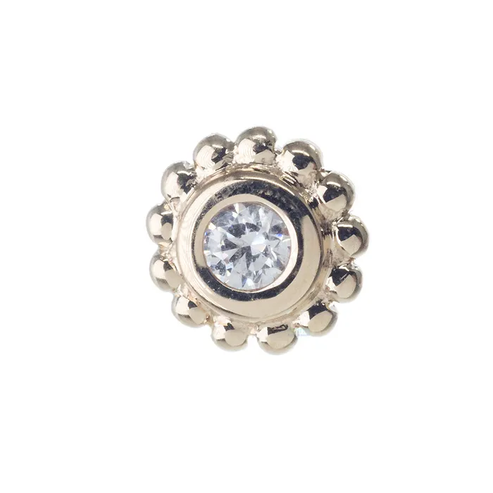 threadless Beaded Raine Pin in Gold with White CZ Body Vision BVLA Necklaces
