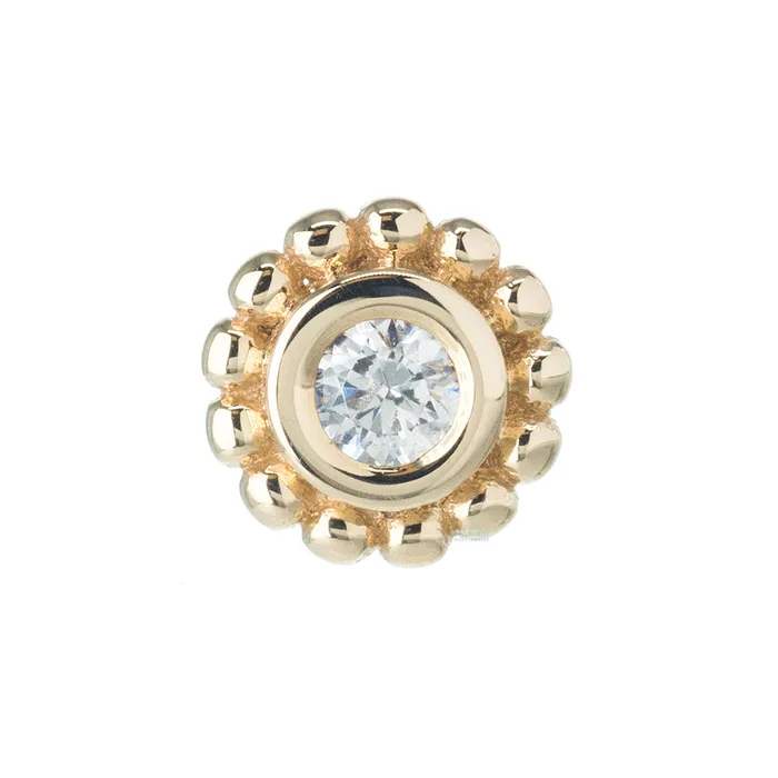 threadless Beaded Raine Pin in Gold with White CZ Body Vision BVLA Necklaces