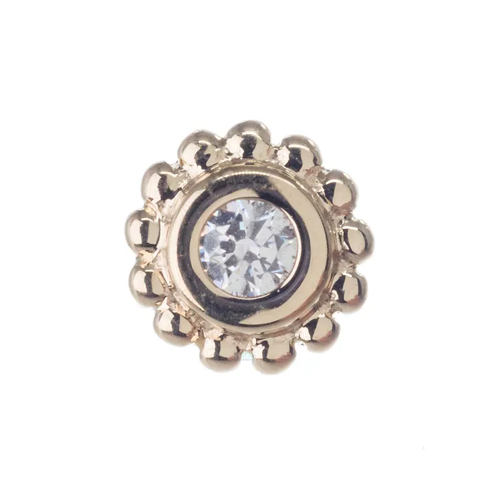 threadless Beaded Raine Pin in Gold with White CZ Body Vision BVLA Necklaces
