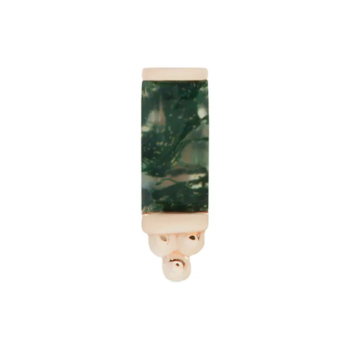 threadless Dior End in Gold with Moss Agate Buddha Jewelry Organics Earrings