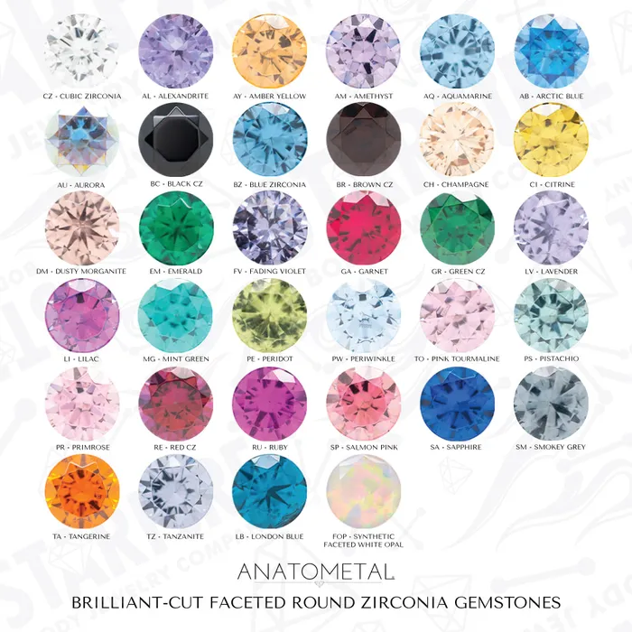 threadless PrincessCut BrilliantCut Gems SideSet Nipple Barbell in Prongs 58 single Anatometal Earrings
