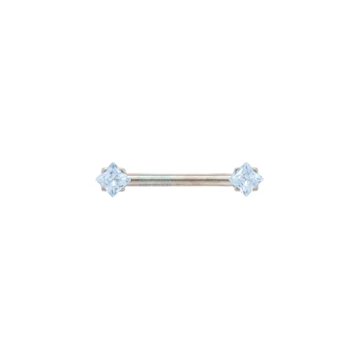 threadless PrincessCut BrilliantCut Gems SideSet Nipple Barbell in Prongs 58 single Anatometal Earrings