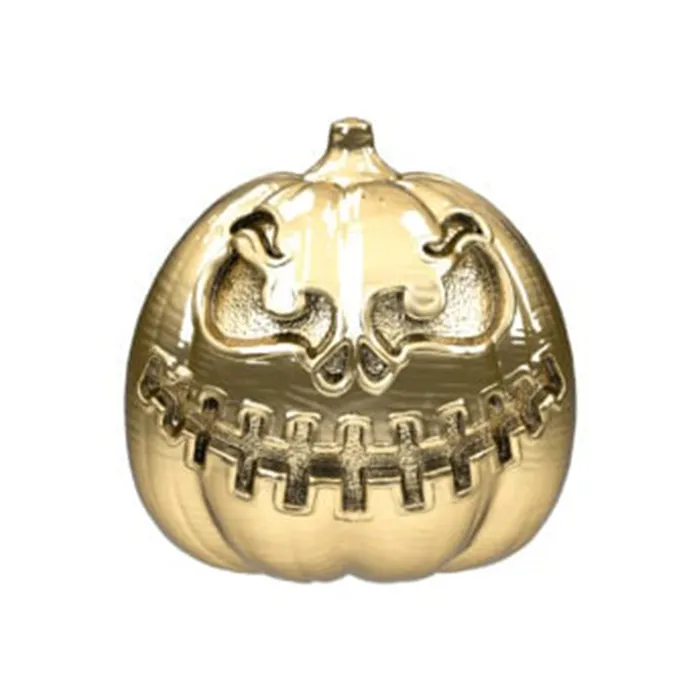 threadless Pumpkin Ends in Gold Anatometal Earrings