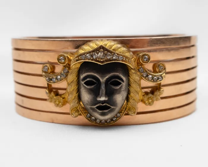 Victorian Bangle with Ornate Mask Isadoras A Bracelets