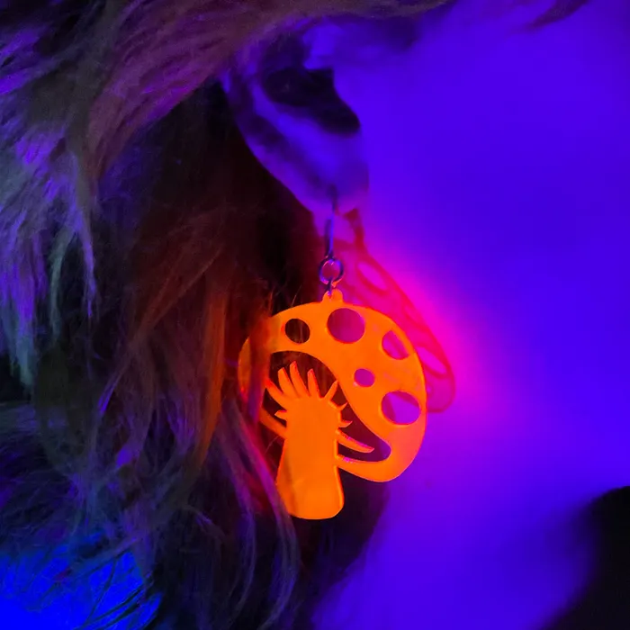 VincaUSA Earrings Last Chance Shroom to Glow Large Mushroom Earrings