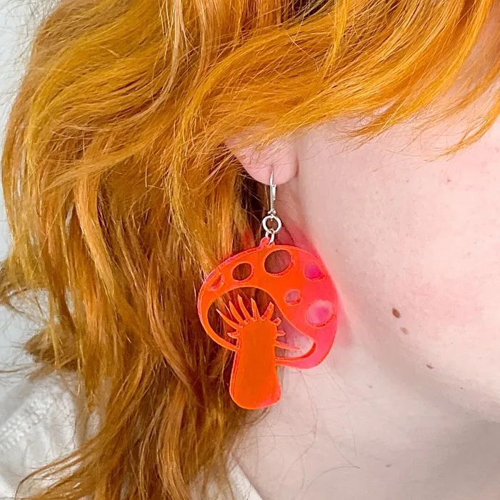 VincaUSA Earrings Last Chance Shroom to Glow Large Mushroom Earrings