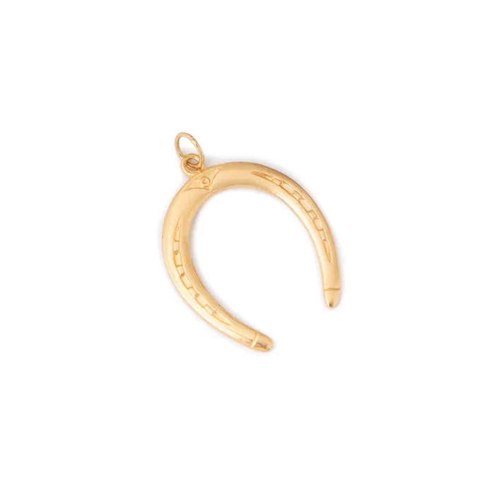 Vintage Earrings Horseshoe 14K Gold Charm