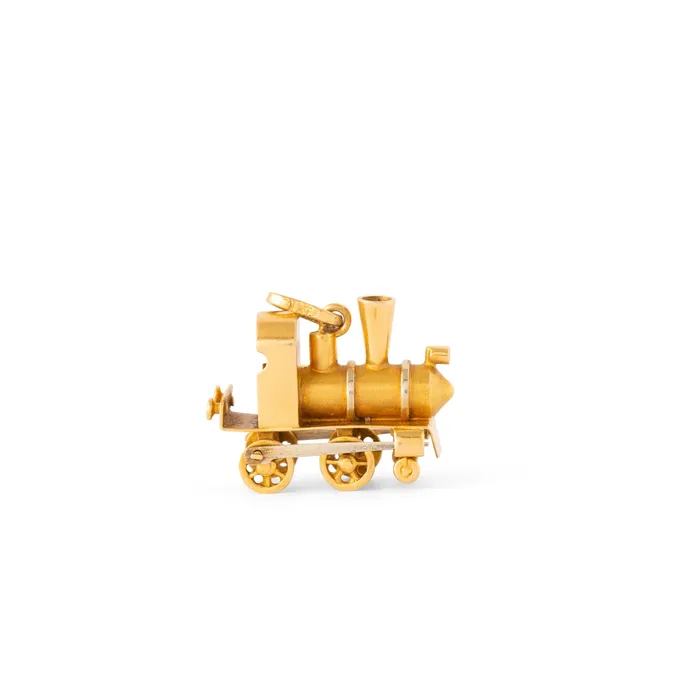 Vintage PreStyled Sets Italian BiColor 18K Gold Train Charm