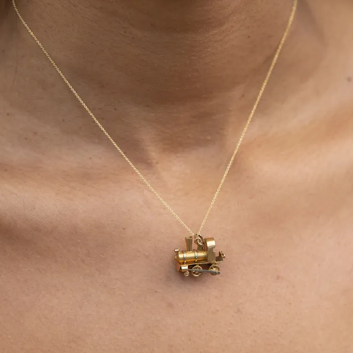 Vintage PreStyled Sets Italian BiColor 18K Gold Train Charm