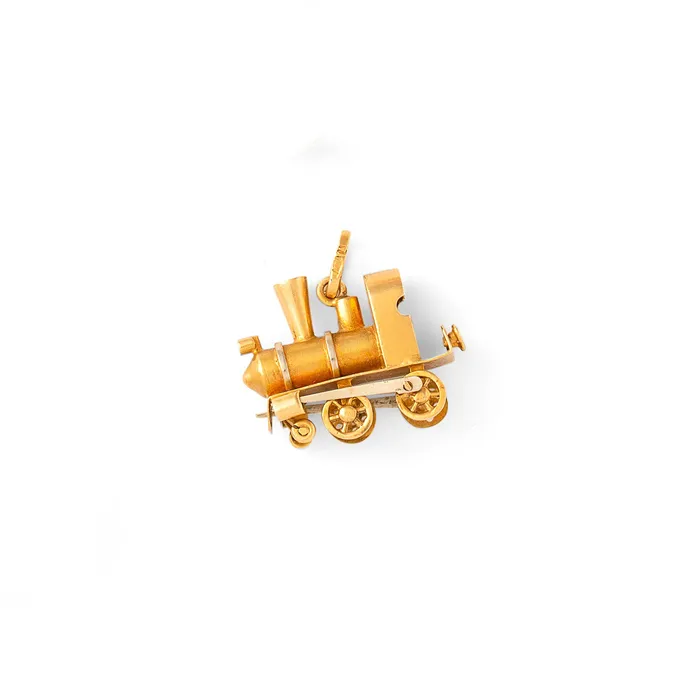 Vintage PreStyled Sets Italian BiColor 18K Gold Train Charm