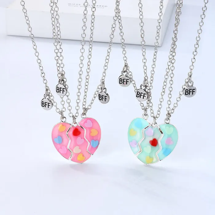 worldnetgifts Necklaces Heart Magnetic Friendship Necklaces for 3