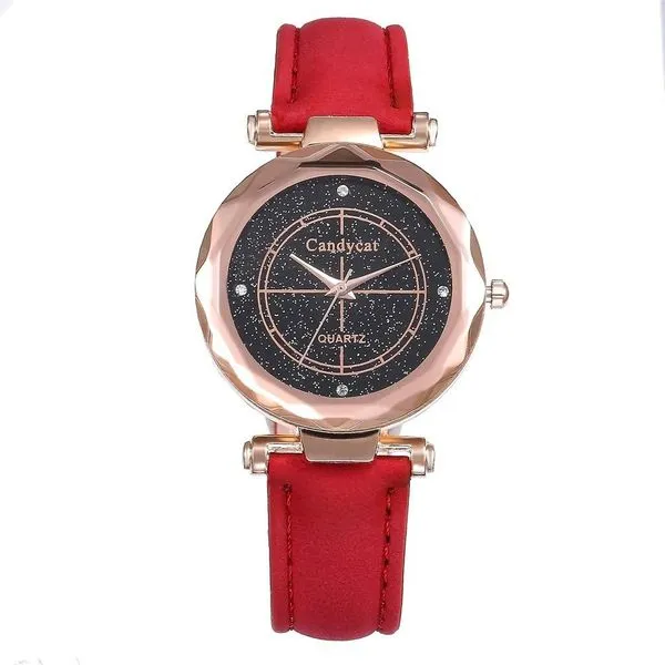 01 Watches W77 Red Galaxy Collection Quartz Watch