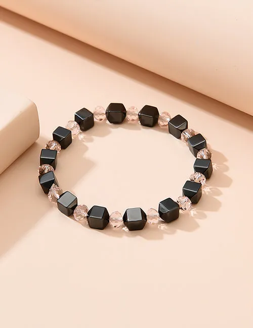 02 B594 Square Magnetic Bead Gem Bracelet Bracelets