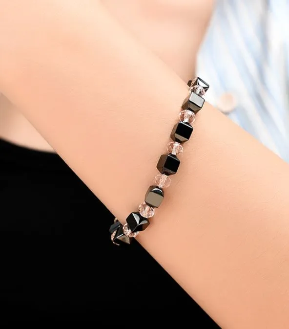 02 B594 Square Magnetic Bead Gem Bracelet Bracelets