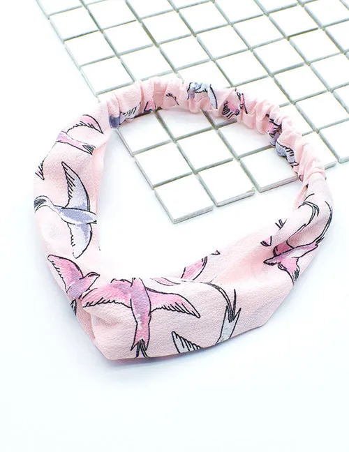 02 Rings H252 Pale Pink Flying Bird Head Band