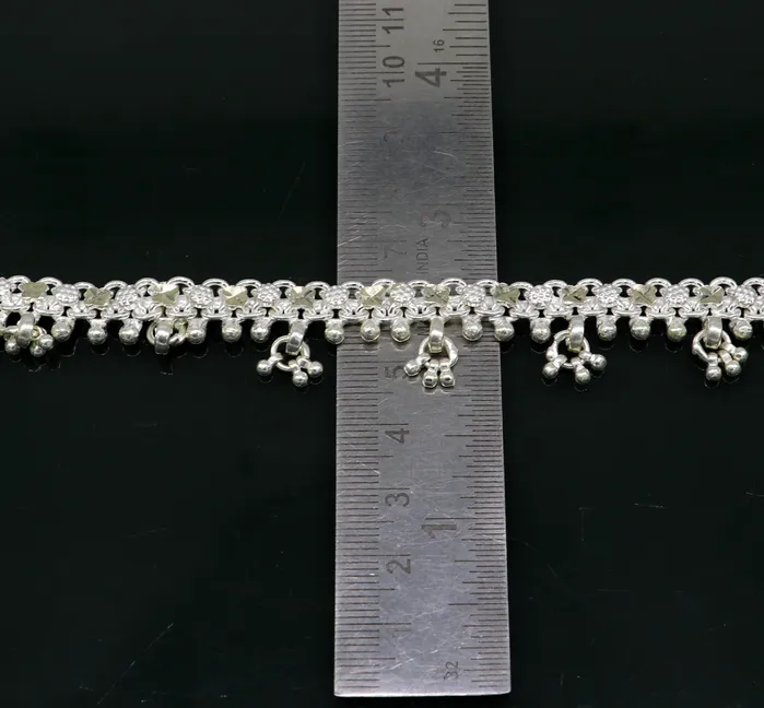 105 sterling silver solid customized stylish designer anklet bracelet foot bracelet vintage tribal belly dance wedding jewelry ank378 TRIBAL ORNAMENTS Bracelets