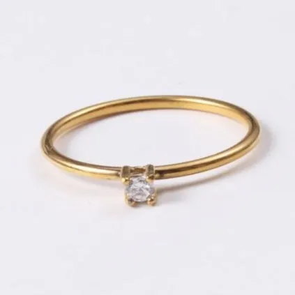 18K GoldFilled Dainty Zircon Ring Jewelvers Rings