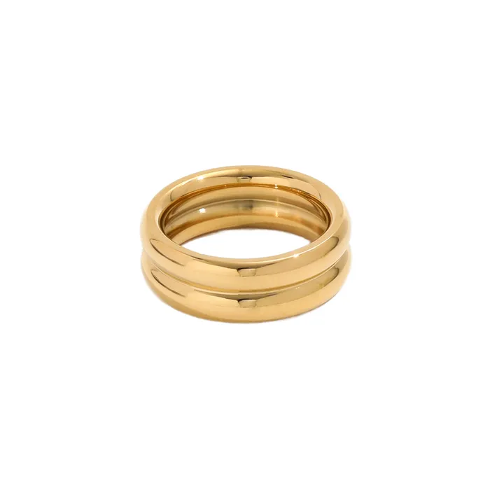 18K GoldFilled Double Band Ring Jewelvers Rings