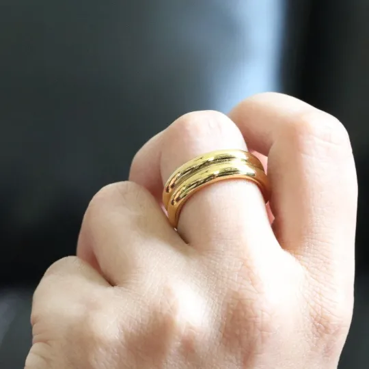 18K GoldFilled Double Band Ring Jewelvers Rings