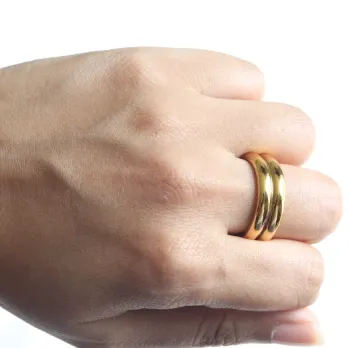 18K GoldFilled Double Band Ring Jewelvers Rings